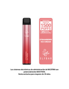 VAPORIZADOR ELFBAR STRAWBERRY ICE CREAM 1500 PUFF 3.5%NIC 2