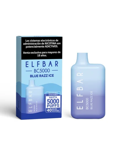 VAPORIZADOR ELFBAR BLUE RAZZ ICE 5000 PUFF 4%NIC