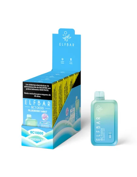 VAPORIZADOR ELFBAR BLUEBERRY MINT 10.000 PUFF 4%NIC