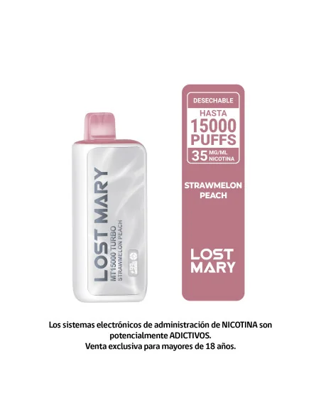 VAPORIZADOR LOST MARY STRAWMELON PEACH 15000 PUFF 3,5% NIC
