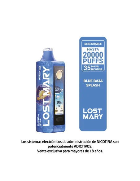 VAPORIZADOR LOST MARY BLUE BAJA SPLASH 20000 PUFF 3,5% NIC