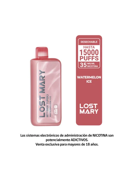 VAPORIZADOR LOST MARY WATERMELON ICE 15000 PUFF 3,5% NIC