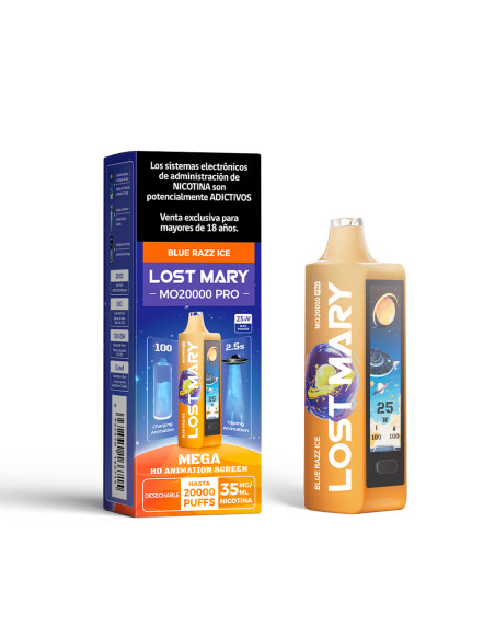 VAPORIZADOR LOST MARY BLUE RAZZ ICE 20000 PUFF 3,5% NIC