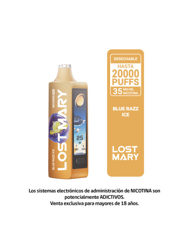 VAPORIZADOR LOST MARY BLUE RAZZ ICE 20000 PUFF...
