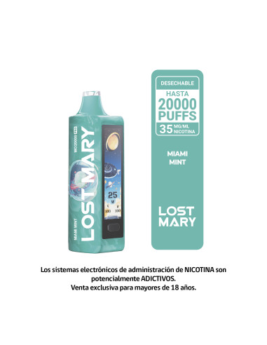 VAPORIZADOR LOSTMARY MIAMI MINT 20000 PUFF 3,5%...