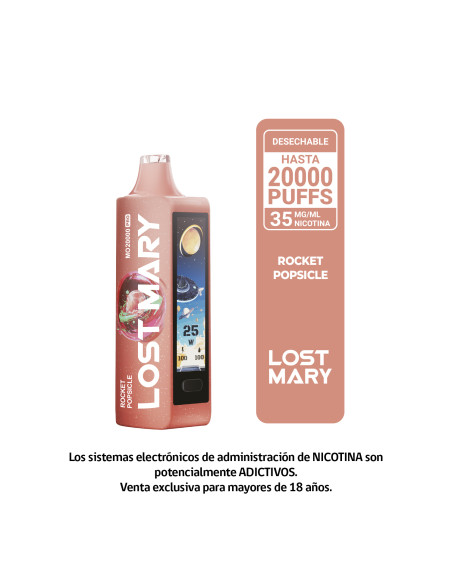 VAPORIZADOR LOST MARY ROCKET POPSICLE 20000 PUFF 3,5% NIC