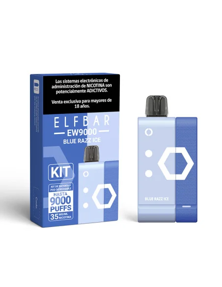 VAPORIZADOR ELFBAR KIT 9000 PUFF BLUE RAZZ ICE 35MG NIC