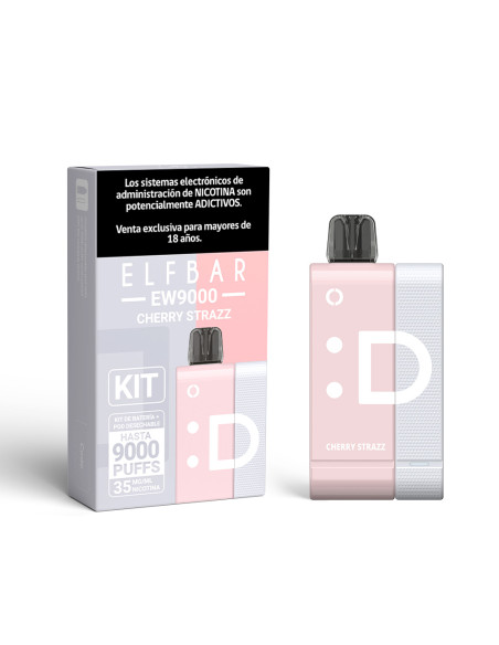 VAPORIZADOR ELFBAR KIT 9000 PUFF CHERRY STRAZZ 35MG NIC