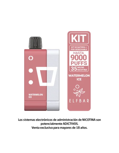 VAPORIZADOR ELFBAR KIT 9000 PUFF WATERMELON ICE 35MG NIC