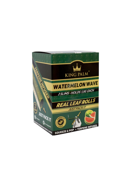 KING PALM DISPLAY 20 BLUNTS SLIM 1.5G HOJA DE PALMA CON TERPENOS SABOR SANDÍA