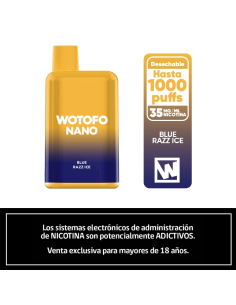WOTOFO NANO 1000 PUFFS BLUE RAZZ ICE 2