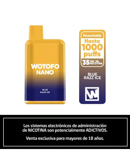 WOTOFO NANO 1000 PUFFS BLUE RAZZ ICE