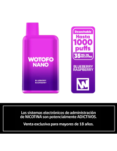 WOTOFO NANO 1000 PUFFS BLUEBERRY RASPBERRY 2