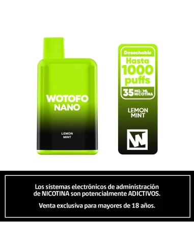 WOTOFO NANO 1000 PUFFS LEMON MINT
