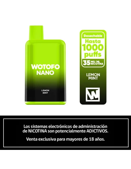 WOTOFO NANO 1000 PUFFS LEMON MINT
