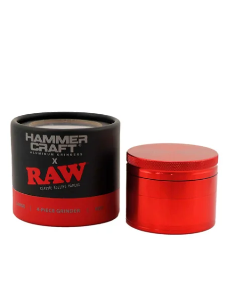 GRINDER ROJO RAW RED HAMMERCRAFT 4 PARTES 63 MM
