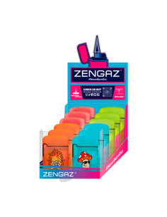 ENCENDEDOR ZENGAZ ZL03 JET FLAME GLOW IN THE DARK 12 UDS