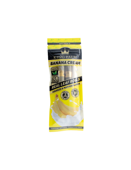 KING PALM DISPLAY 20 BLUNTS MINI 1G HOJA DE PALMA SABOR BANANA CREAM