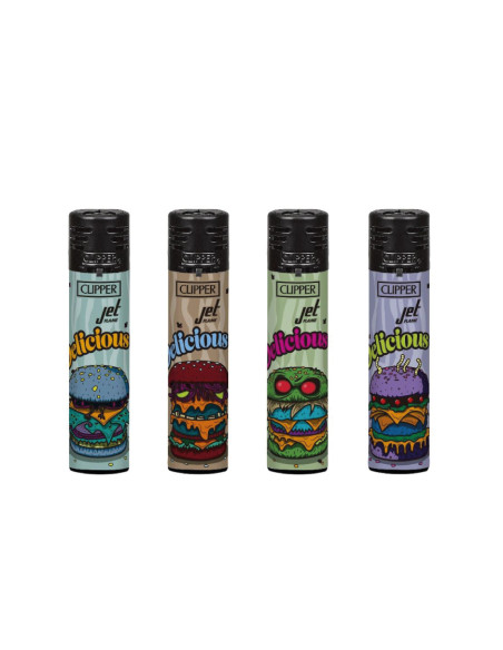 ENCENDEDOR CLIPPER JET FLAME ROTTEN BURGERS 24 UDS