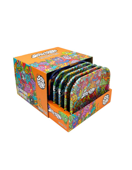 SOULBLIME BANDEJAS METALICAS ILUSTRADAS MIX DISPLAY 8 UDS