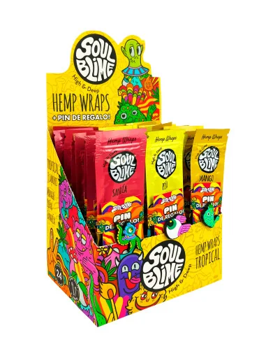 SOULBLIME HEMP WRAPS TROPICAL MIX DISPLAY 24 UDS