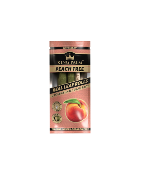 KING PALM DISPLAY 20 BLUNTS ROLLIE 0,5G HOJA DE PALMA SABOR PEACH TREE