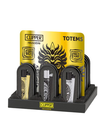 ENCENDEDOR CLIPPER METÁLICO TOTEMS 12 UDS