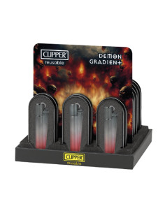 ENCENDEDOR CLIPPER METÁLICO DEMON GRADIENT 12 UDS