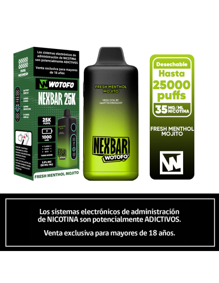 WOTOFO NEXBAR 25K FRESH MENTHOL MOJITO