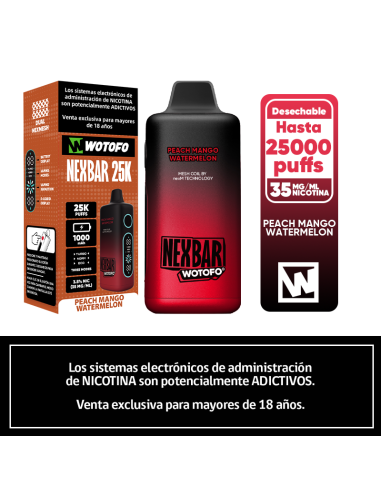 WOTOFO NEXBAR 25K PEACH MANGO WATERMELON
