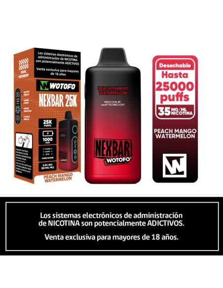 WOTOFO NEXBAR 25K PEACH MANGO WATERMELON