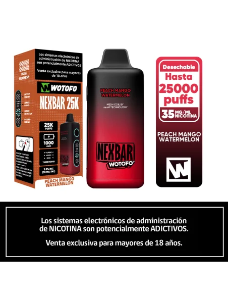 WOTOFO NEXBAR 25K PEACH MANGO WATERMELON