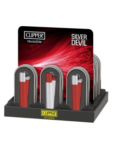 ENCENDEDOR CLIPPER METÁLICO SILVER DEVIL 12 UDS