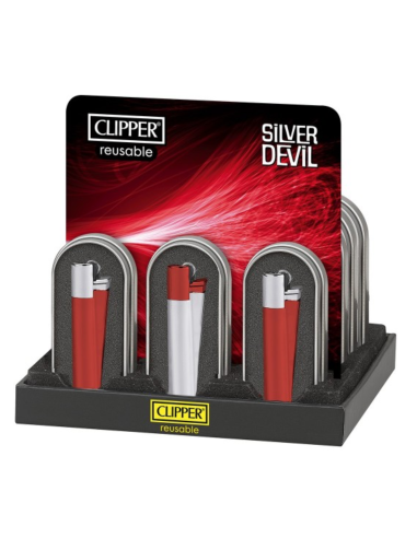 ENCENDEDOR CLIPPER METÁLICO SILVER DEVIL 12 UDS