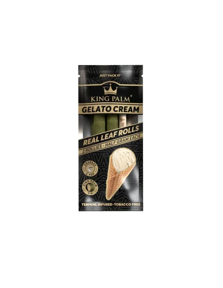 KING PALM DISPLAY 20 BLUNTS ROLLIE 0,5G HOJA DE PALMA SABOR GELATO CREAM