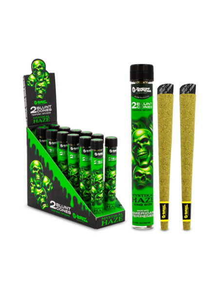 TUBO CONO G-ROLLZ TERPENE BLUNT X2 MYSTIKAL HAZE 12 UDS