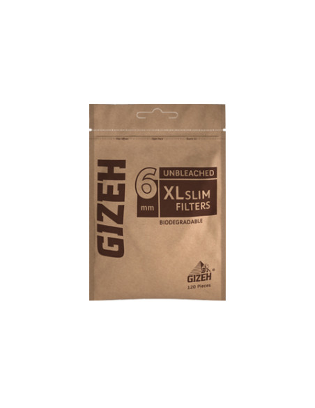 FILTROS GIZEH UNBLEACHED XL SLIM ORGANICOS BIODEGRADABLE 10 UDS