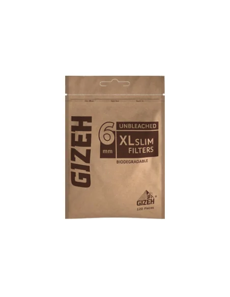 FILTROS GIZEH UNBLEACHED XL SLIM ORGANICOS BIODEGRADABLE 10 UDS