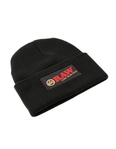 GORRO RAW DE LANA PARCHE NEGRO