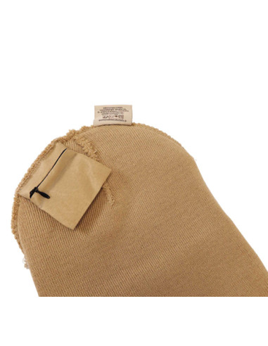 GORRO RAW DE LANA PARCHE BEIGE