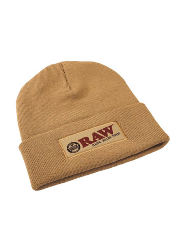 GORRO RAW DE LANA PARCHE BEIGE