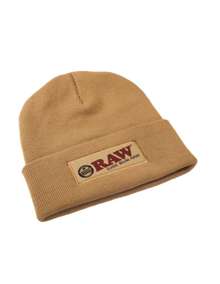 GORRO RAW DE LANA PARCHE BEIGE