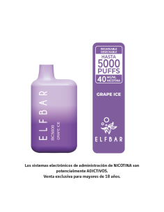 VAPORIZADOR ELFBAR GRAPE ICE 5000 PUFF 4%NIC 2