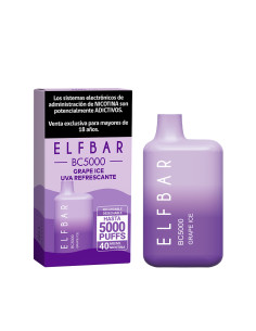 VAPORIZADOR ELFBAR GRAPE ICE 5000 PUFF 4%NIC