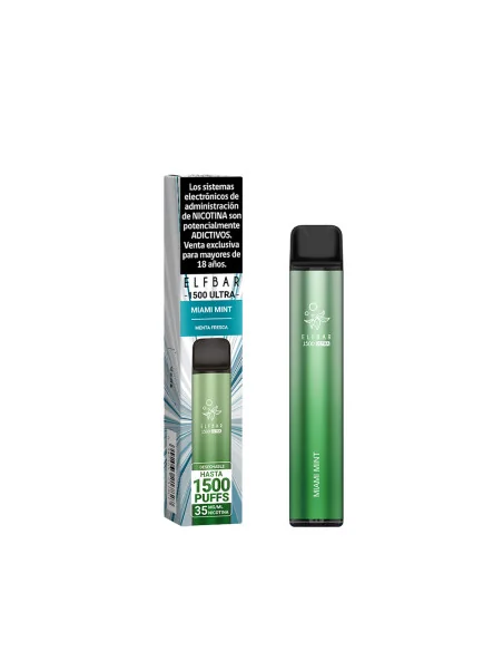 VAPORIZADOR ELFBAR MIAMI MINT 1500 PUFF 3.5%NIC