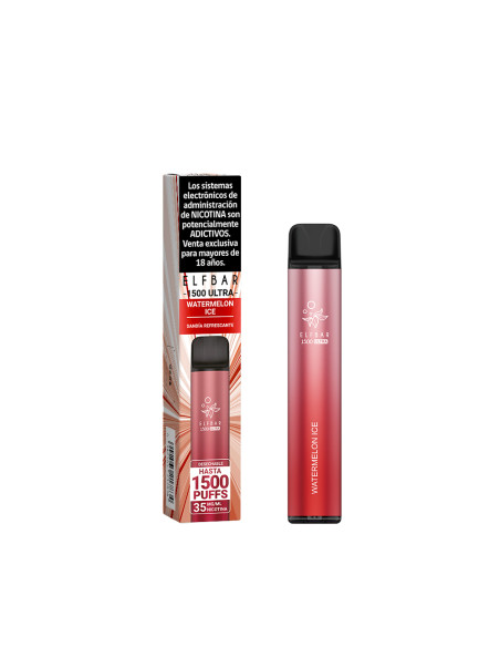 VAPORIZADOR ELFBAR WATERMELON ICE   1500 PUFF 3.5%NIC