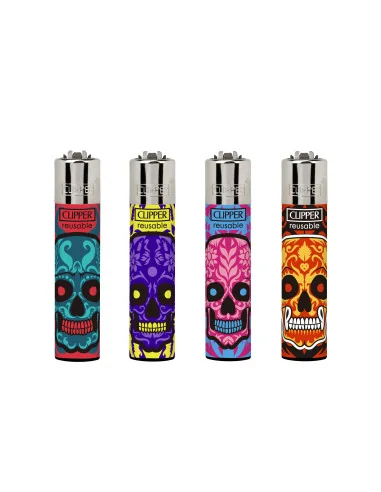 ENCENDEDOR CLIPPER MARKED SKULLS 3 24 UDS