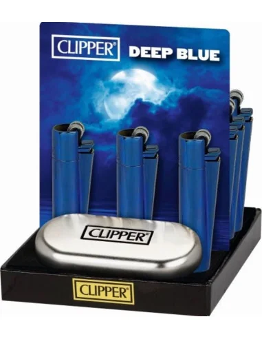 ENCENDEDOR CLIPPER METÁLICO DEEP BLUE 12 UDS