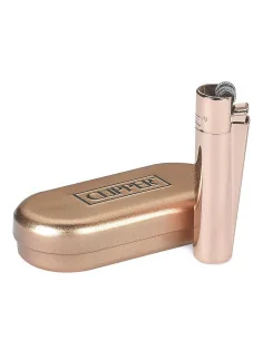 ENCENDEDOR CLIPPER METÁLICO ROSE GOLD 12 UDS 2