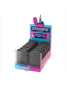 ENCENDEDOR ZENGAZ ZL12 JET FLAME BLACK PLAIN 12 UDS